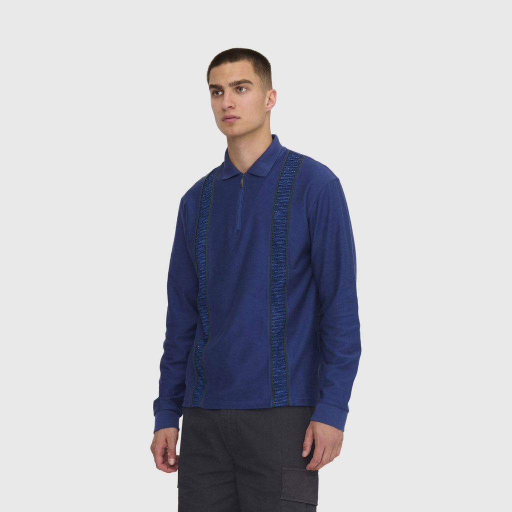 Palmes Lace LS Zip Polo - Blue Sweatshirt Palmes 
