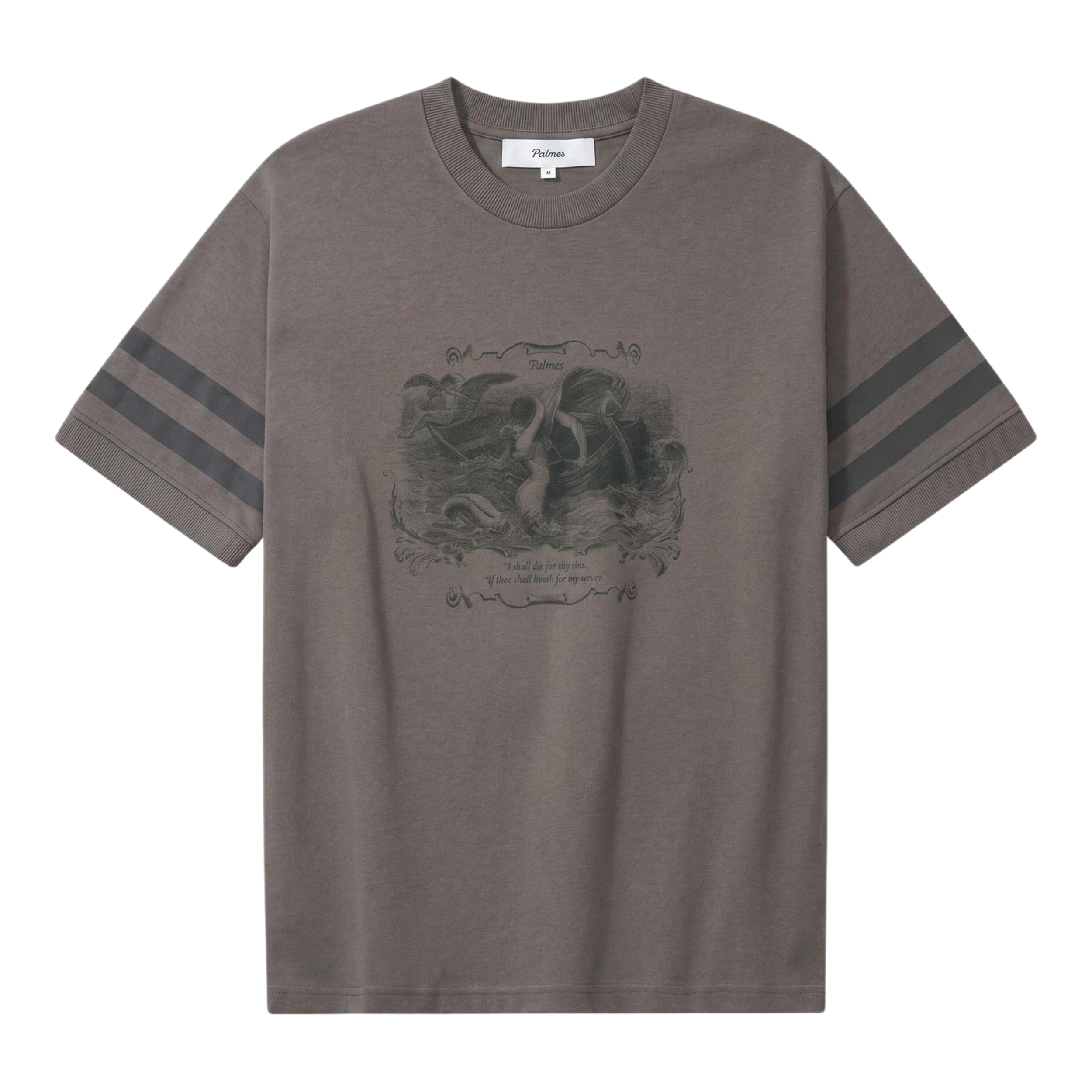 Palmes - Mermaid Ringer T-Shirt - Charcoal T-skjorte Palmes 