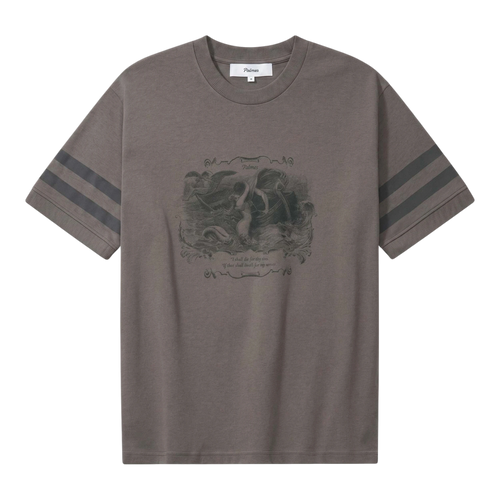 Palmes - Mermaid Ringer T-Shirt - Charcoal T-skjorte Palmes 