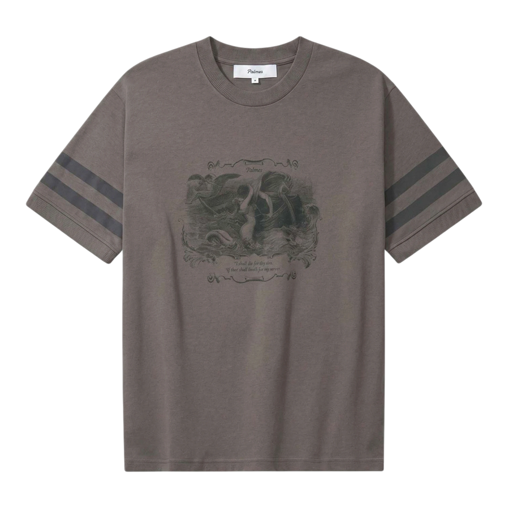 Palmes - Mermaid Ringer T-Shirt - Charcoal T-skjorte Palmes 