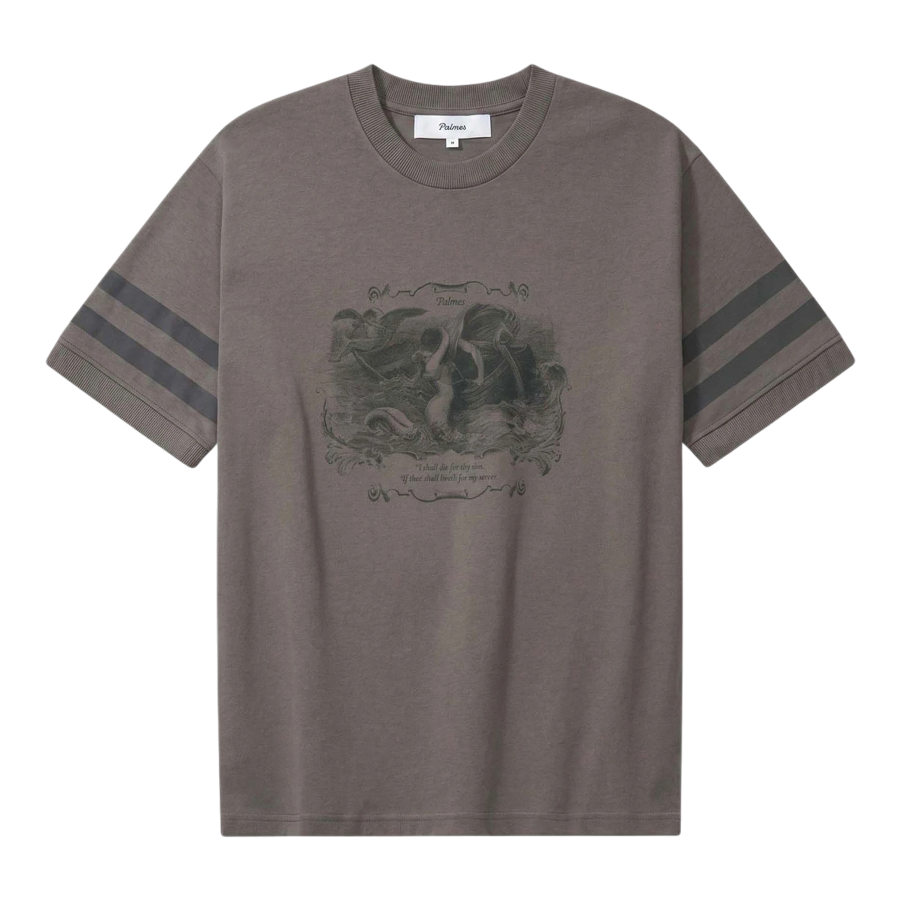 Palmes - Mermaid Ringer T-Shirt - Charcoal T-skjorte Palmes 
