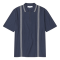 Palmes Panel Zip Polo - Navy T-Shirt Palmes 