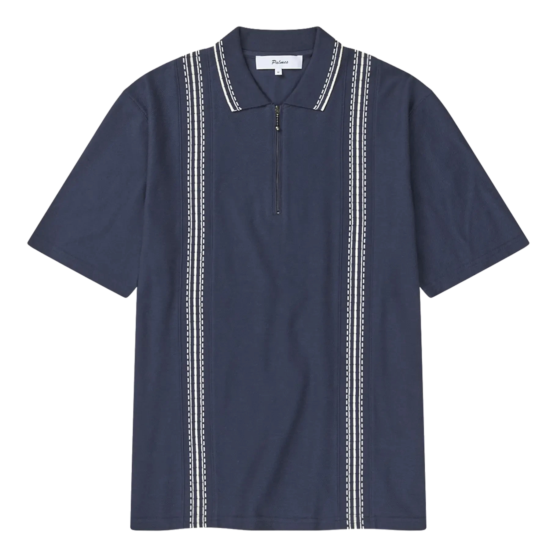 Palmes Panel Zip Polo - Navy T-Shirt Palmes 