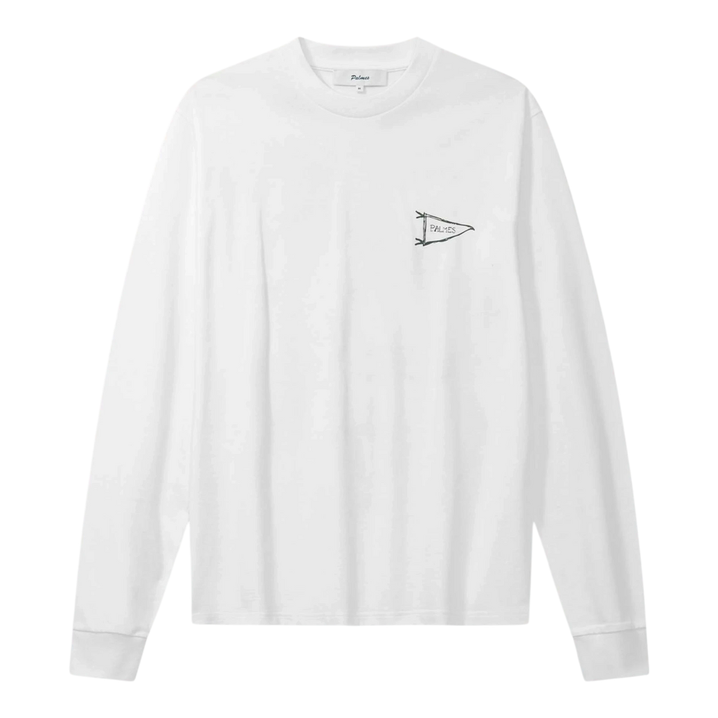 Palmes - Pennant Ls T-Shirt - White T-skjorte Palmes 