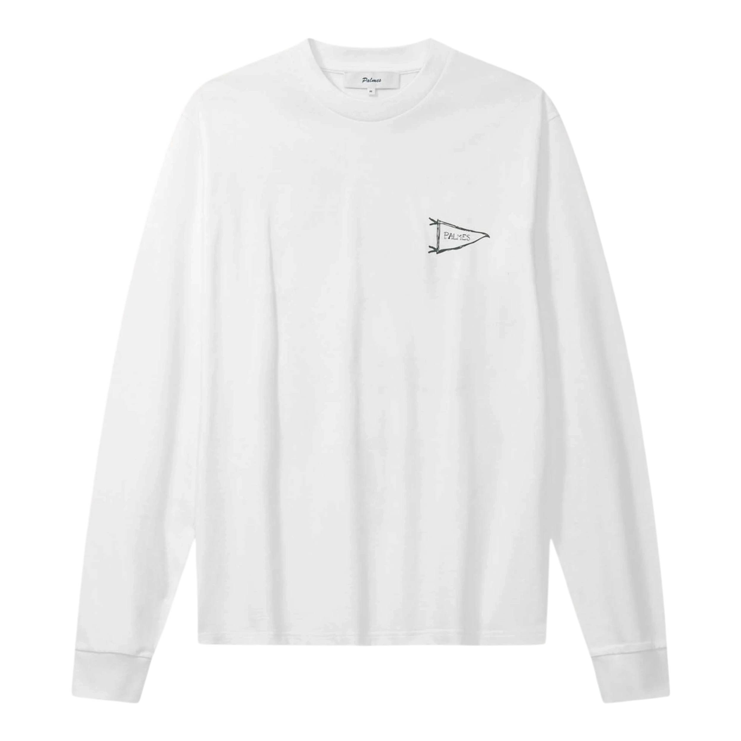 Palmes - Pennant Ls T-Shirt - White T-skjorte Palmes 