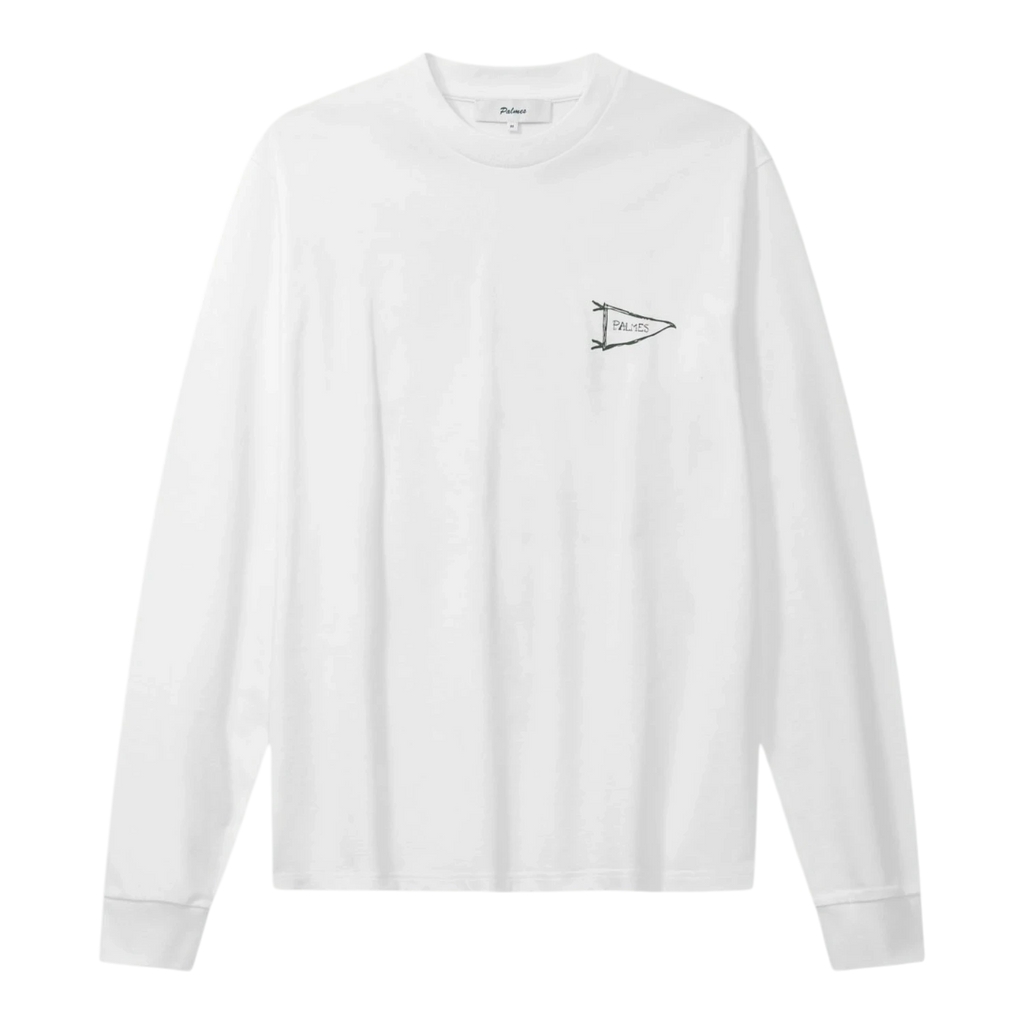 Palmes - Pennant Ls T-Shirt - White T-skjorte Palmes 