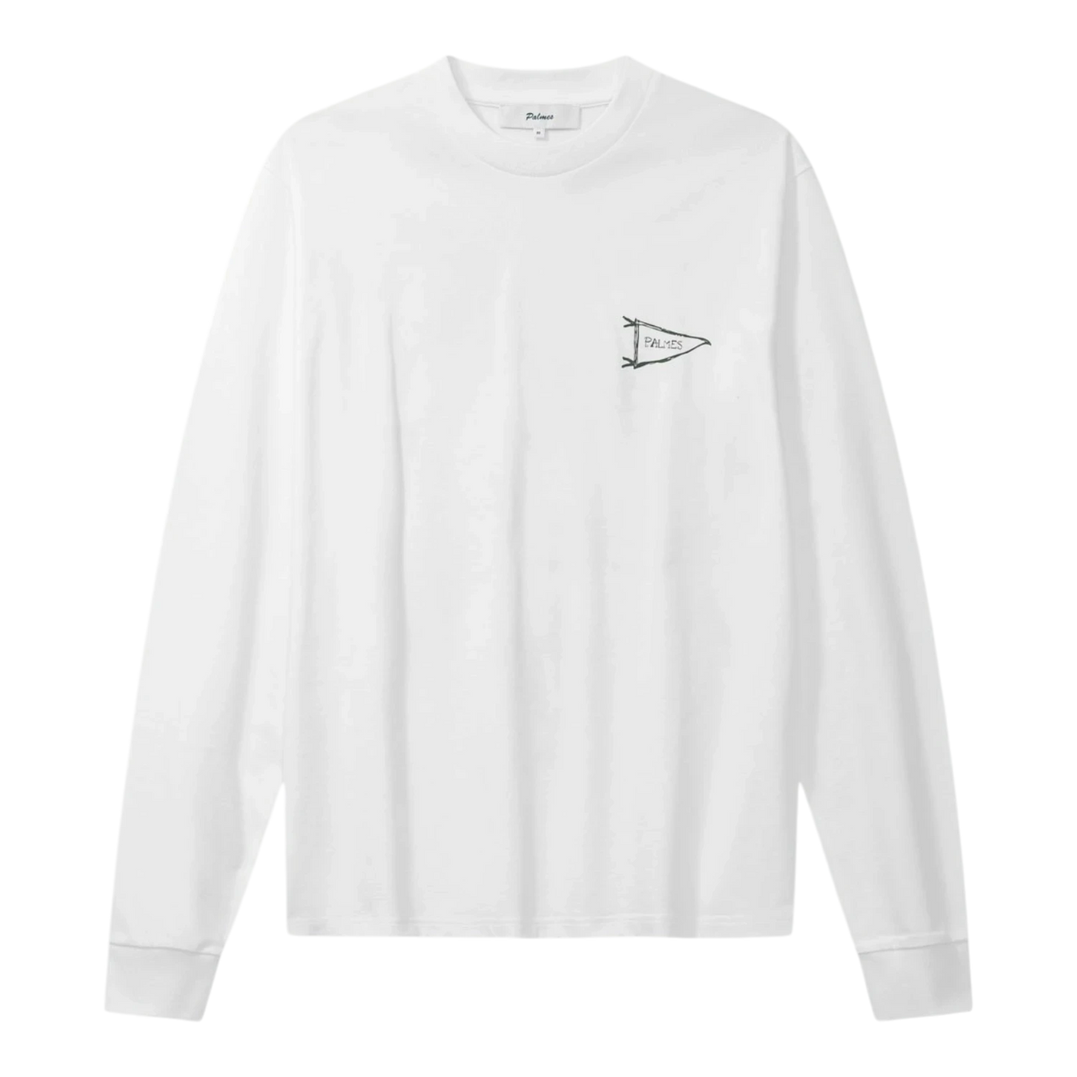 Palmes - Pennant Ls T-Shirt - White T-skjorte Palmes 