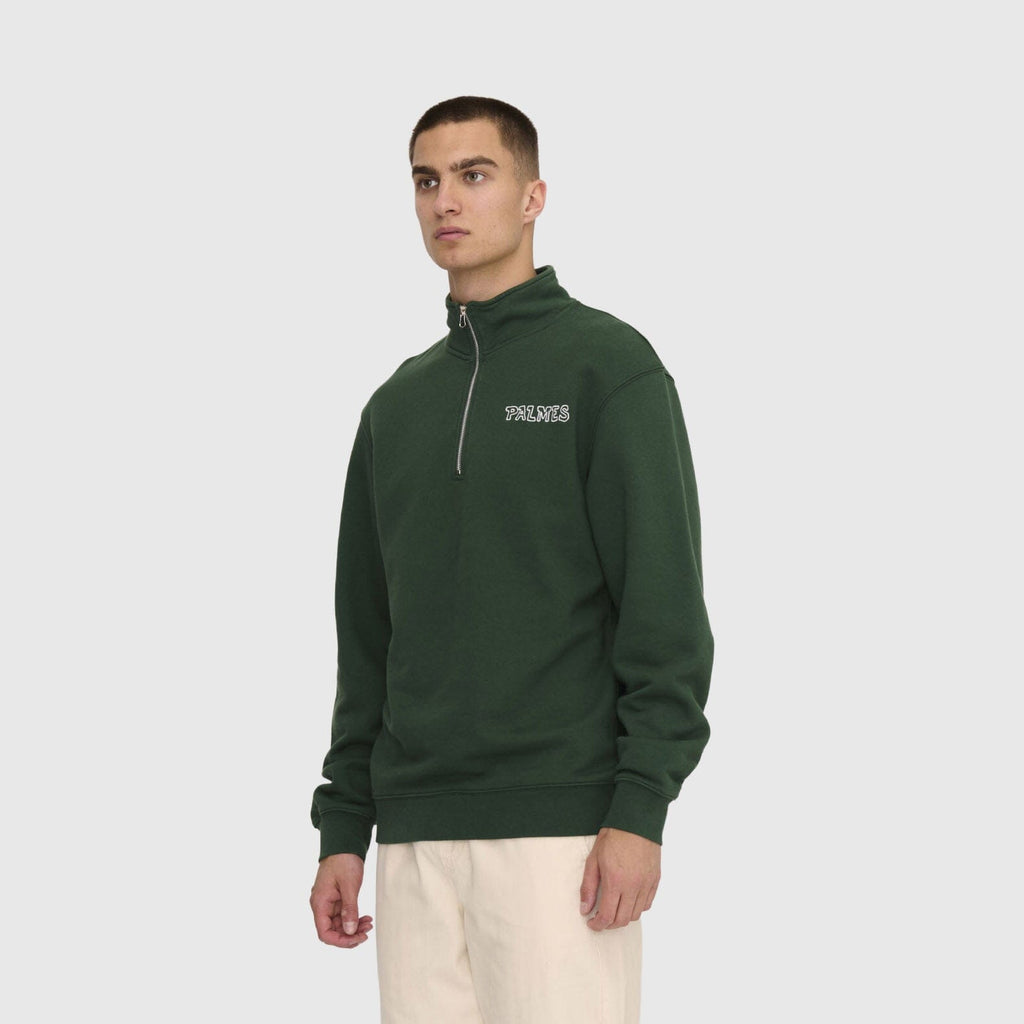 Palmes Remember Zip Sweatshirt - Dark Green Sweatshirt Palmes 