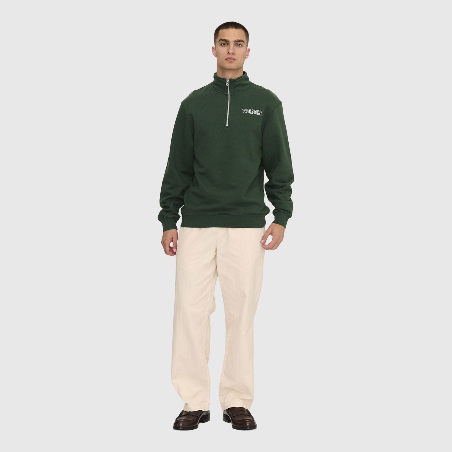 Palmes Remember Zip Sweatshirt - Dark Green Sweatshirt Palmes 