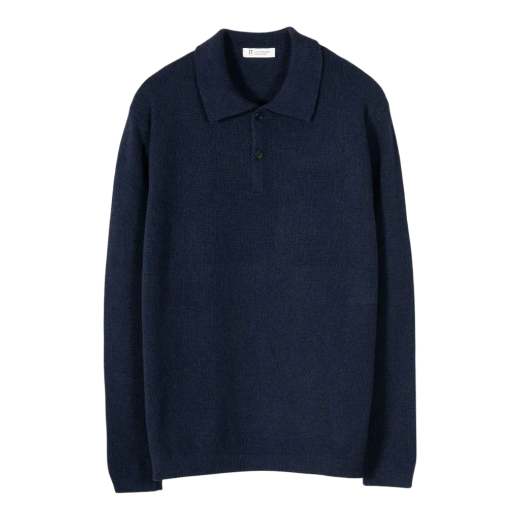 Rifò - Bernardo Cashmere Polo - Blu Mora Genser Rifò 