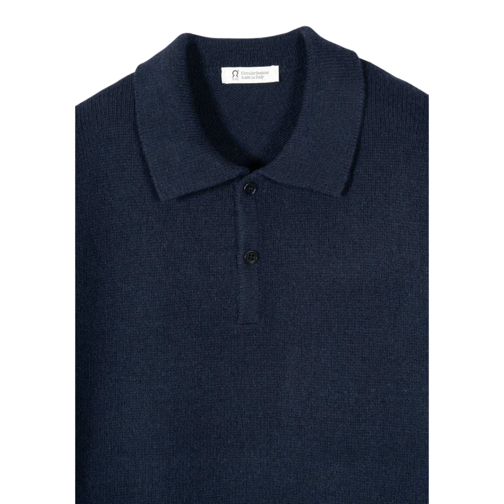 Rifò - Bernardo Cashmere Polo - Blu Mora Genser Rifò 