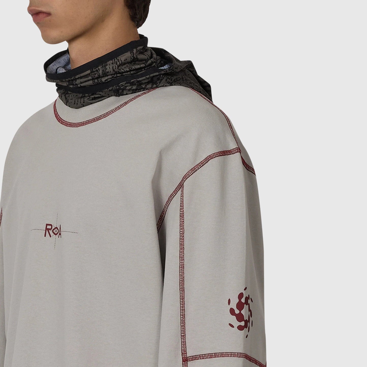 ROA Info Stitch Organic Long Sleeve - Light Grey Longsleeve ROA 