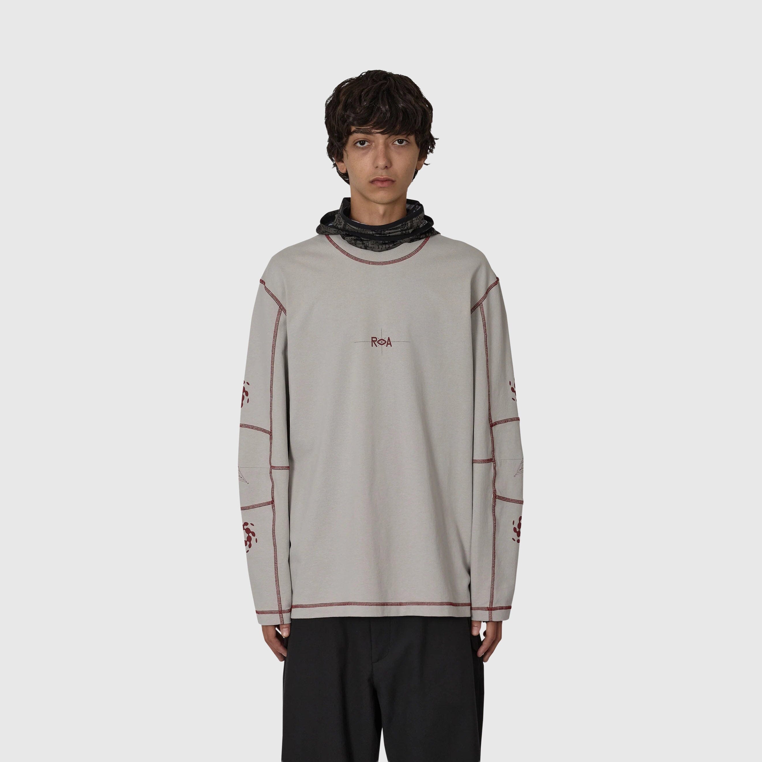 ROA Info Stitch Organic Long Sleeve - Light Grey Longsleeve ROA 
