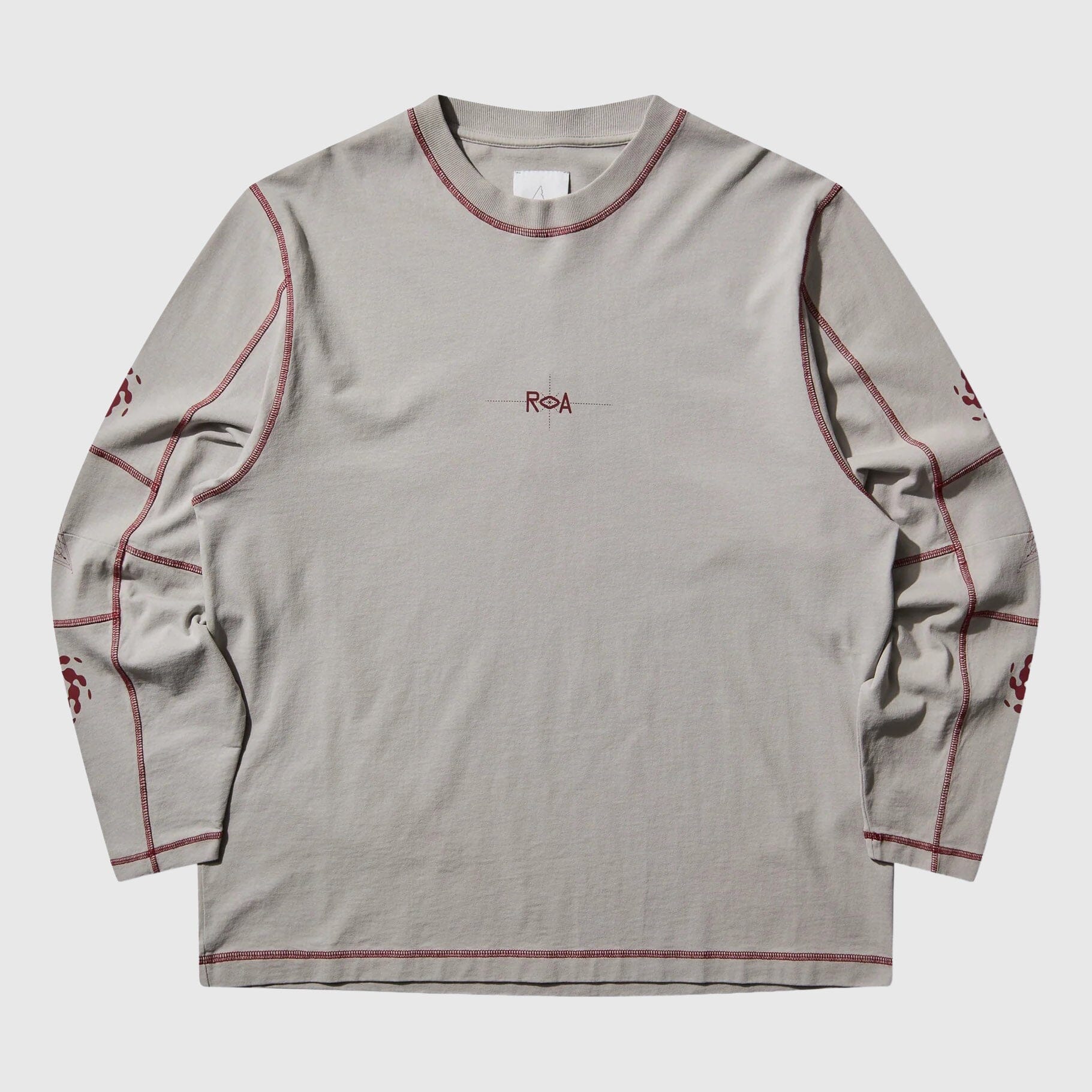ROA Info Stitch Organic Long Sleeve - Light Grey Longsleeve ROA 