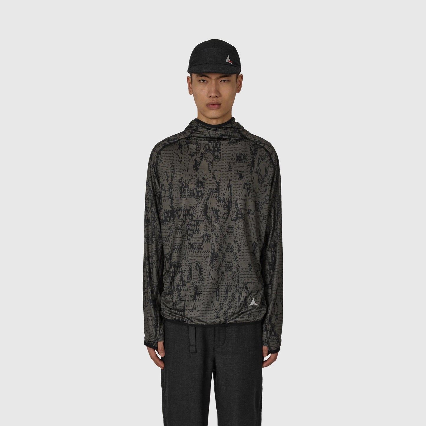 ROA Laki Melted Print UV Hoodie - Olive Hooded Sweatshirt ROA 