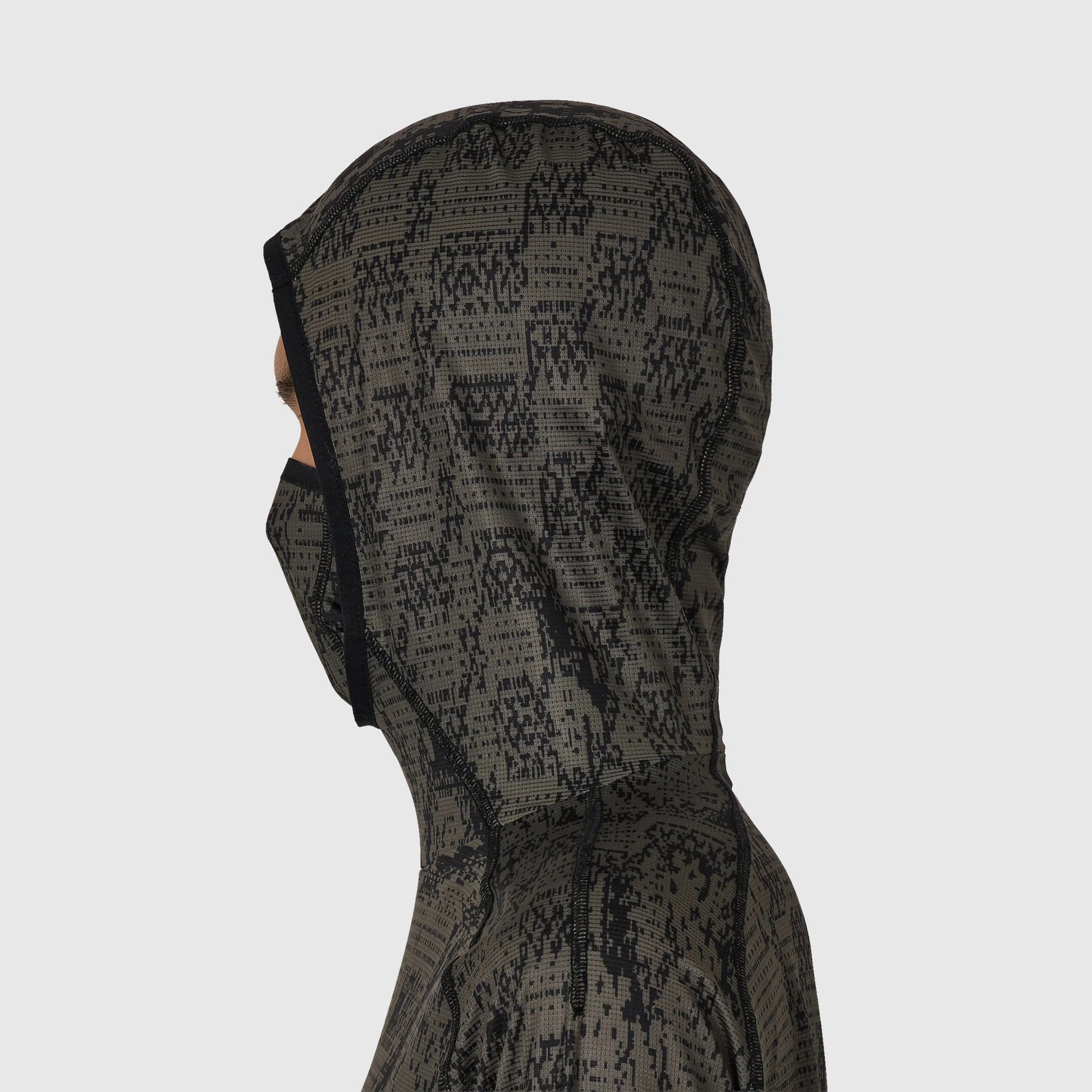 ROA Laki Melted Print UV Hoodie - Olive Hooded Sweatshirt ROA 