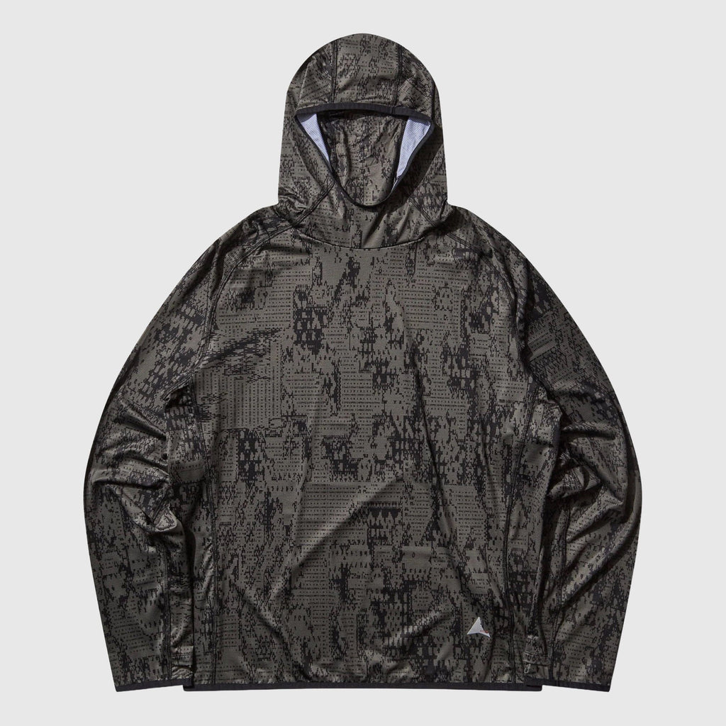 ROA Laki Melted Print UV Hoodie - Olive Hooded Sweatshirt ROA 