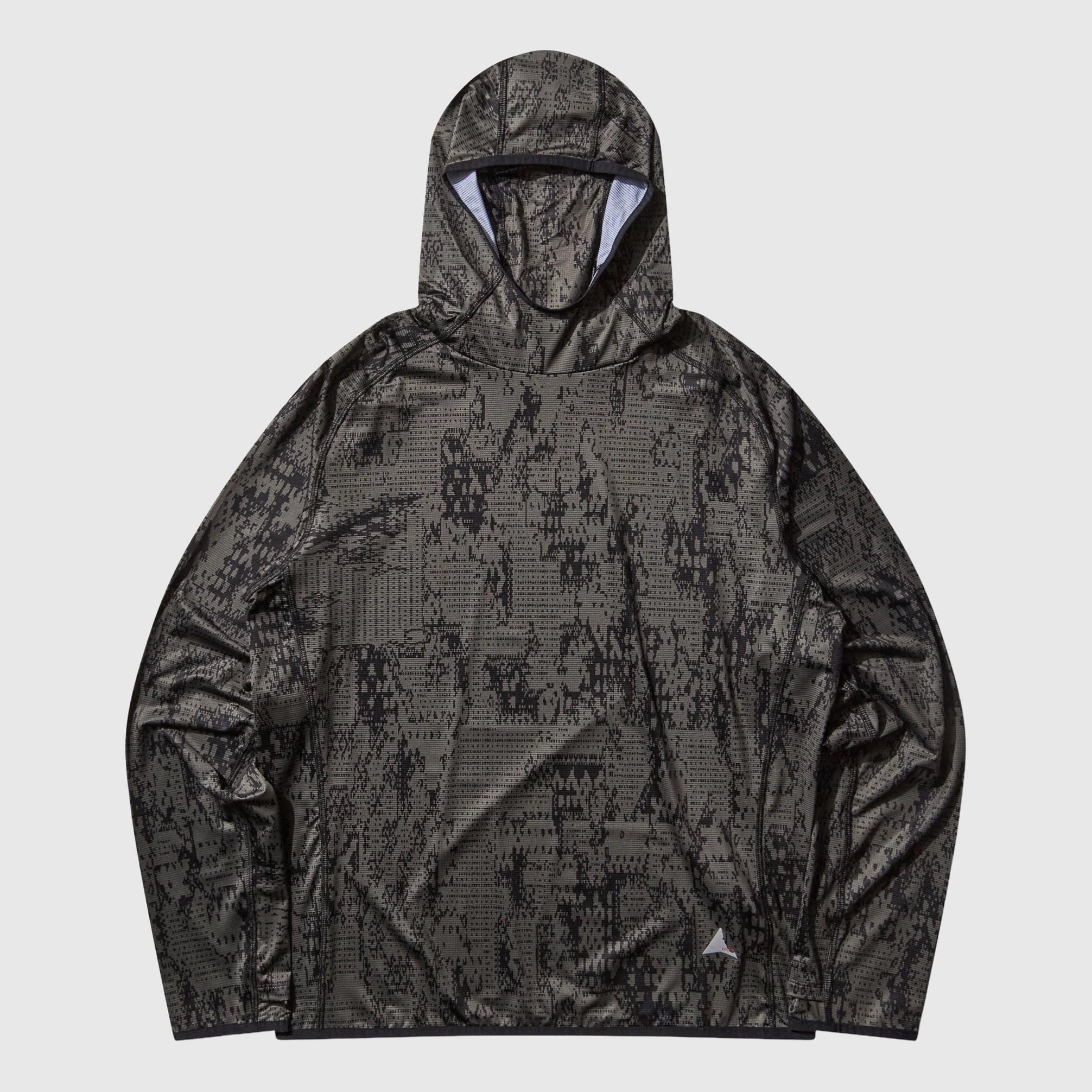 ROA Laki Melted Print UV Hoodie - Olive Hooded Sweatshirt ROA 