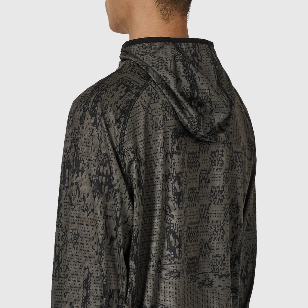 ROA Laki Melted Print UV Hoodie - Olive Hooded Sweatshirt ROA 