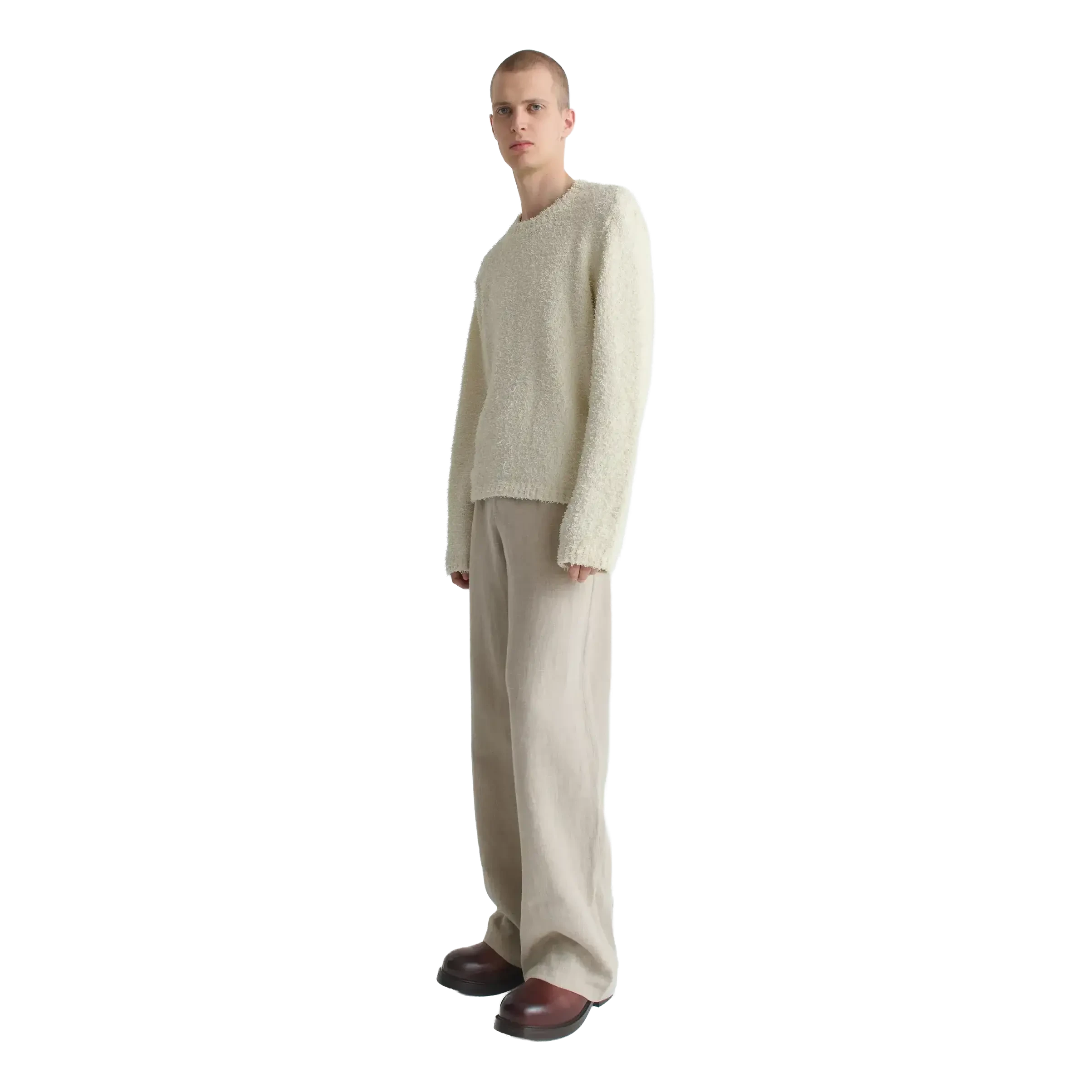 Séfr Odilon Sweater - Textured Cream Tencel Sweater Séfr 