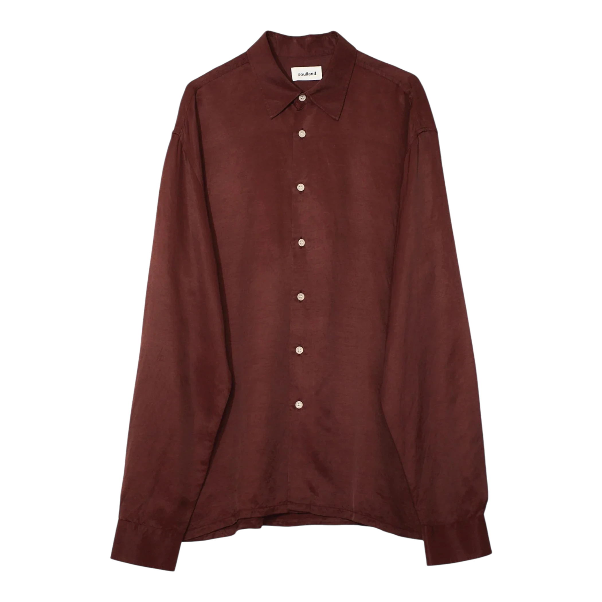 Soulland - Carl Viscose Linen Mix Shirt - Wine Skjorte Soulland 