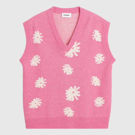 Soulland Kieran Vest - Pink Multi Knitwear Soulland 