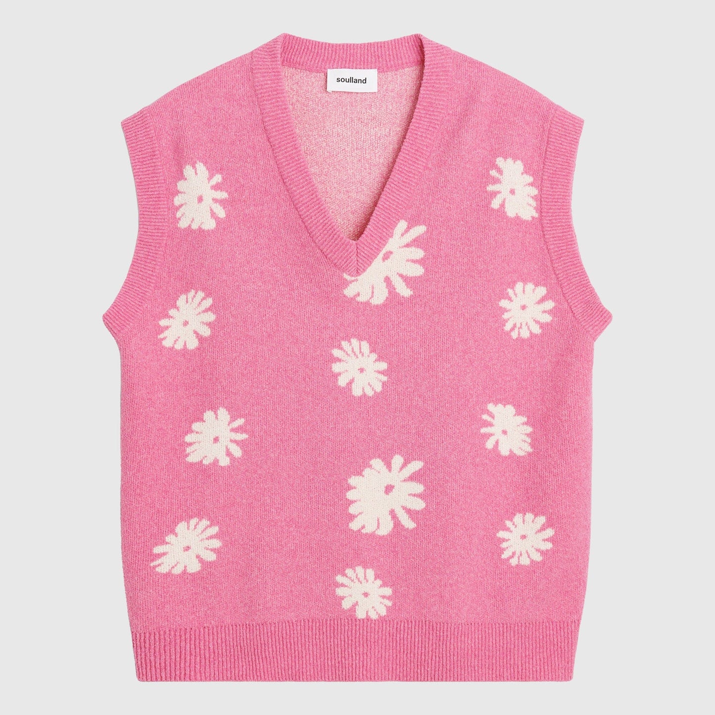 Soulland Kieran Vest - Pink Multi Knitwear Soulland 