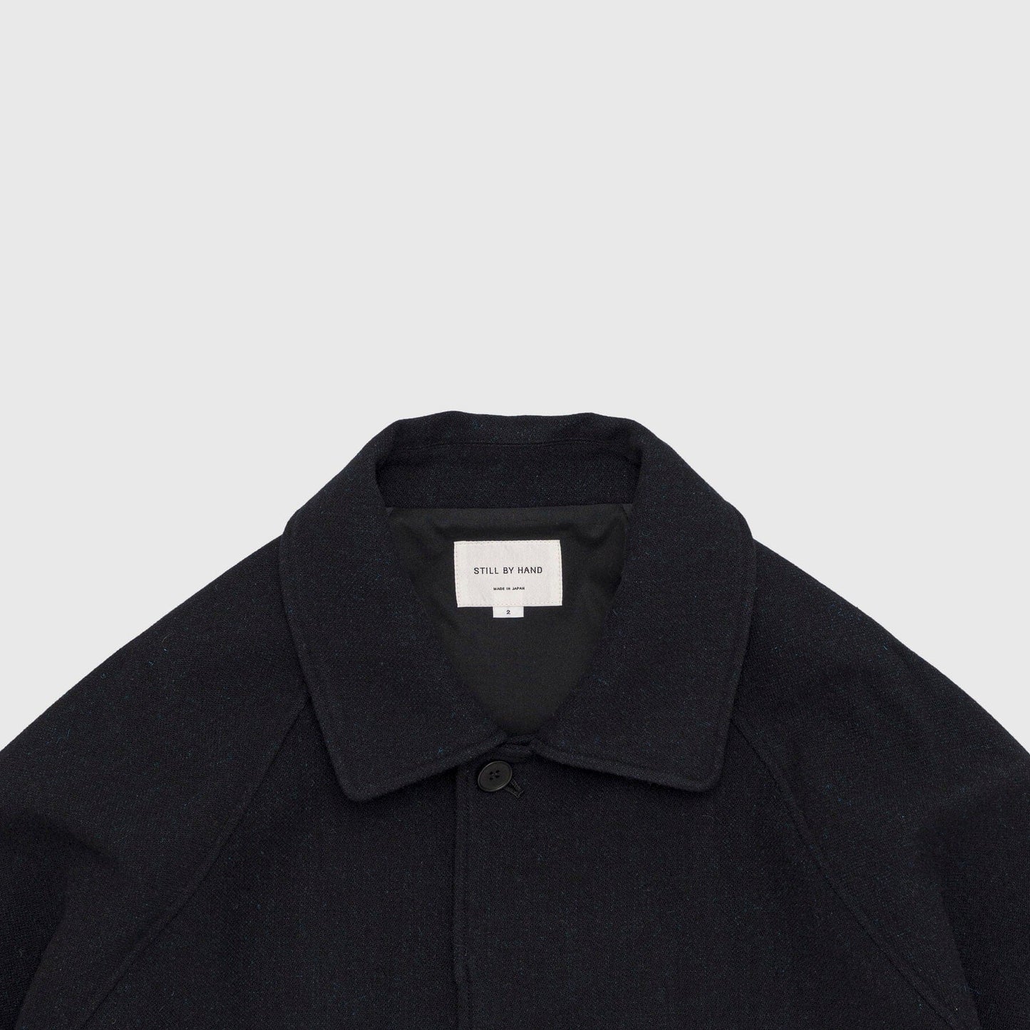 Still by Hand Bal Collar Coat - Black Navy Coat Still By Hand 