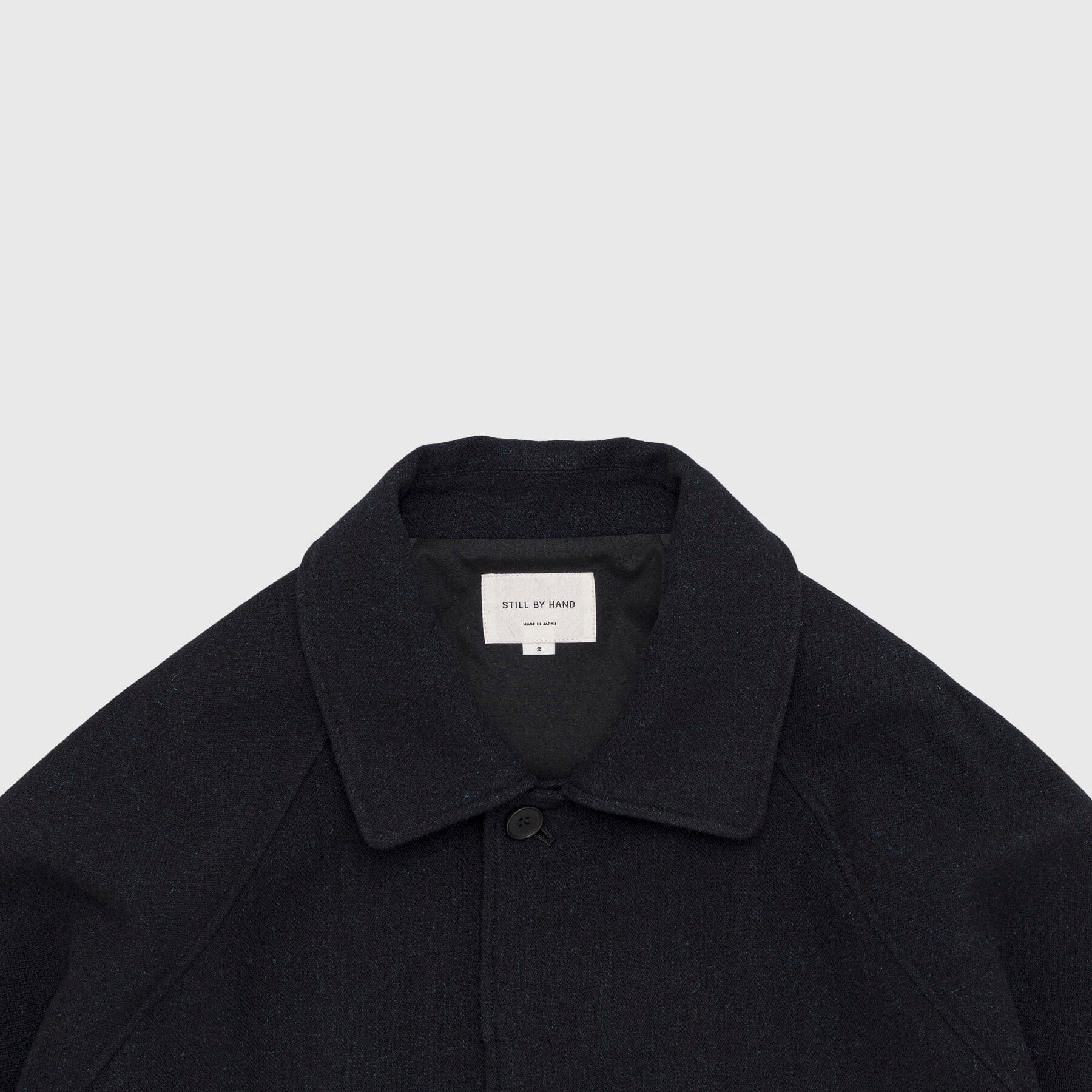 Still by Hand Bal Collar Coat - Black Navy Coat Still By Hand 