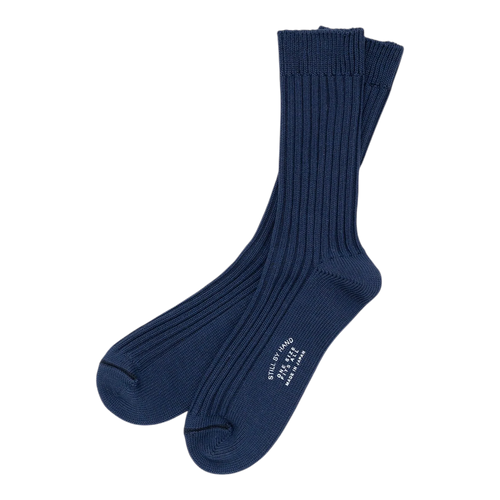 Still By Hand - Bmp Cotton Socks - Blue Sokker STILL BY HAND 