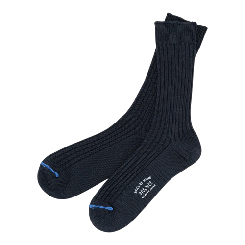 Still By Hand - Bmp Cotton Socks - Dark Navy Sokker STILL BY HAND 