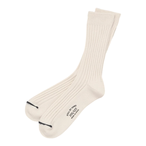 Still By Hand - Bmp Cotton Socks - Off White Sokker STILL BY HAND 