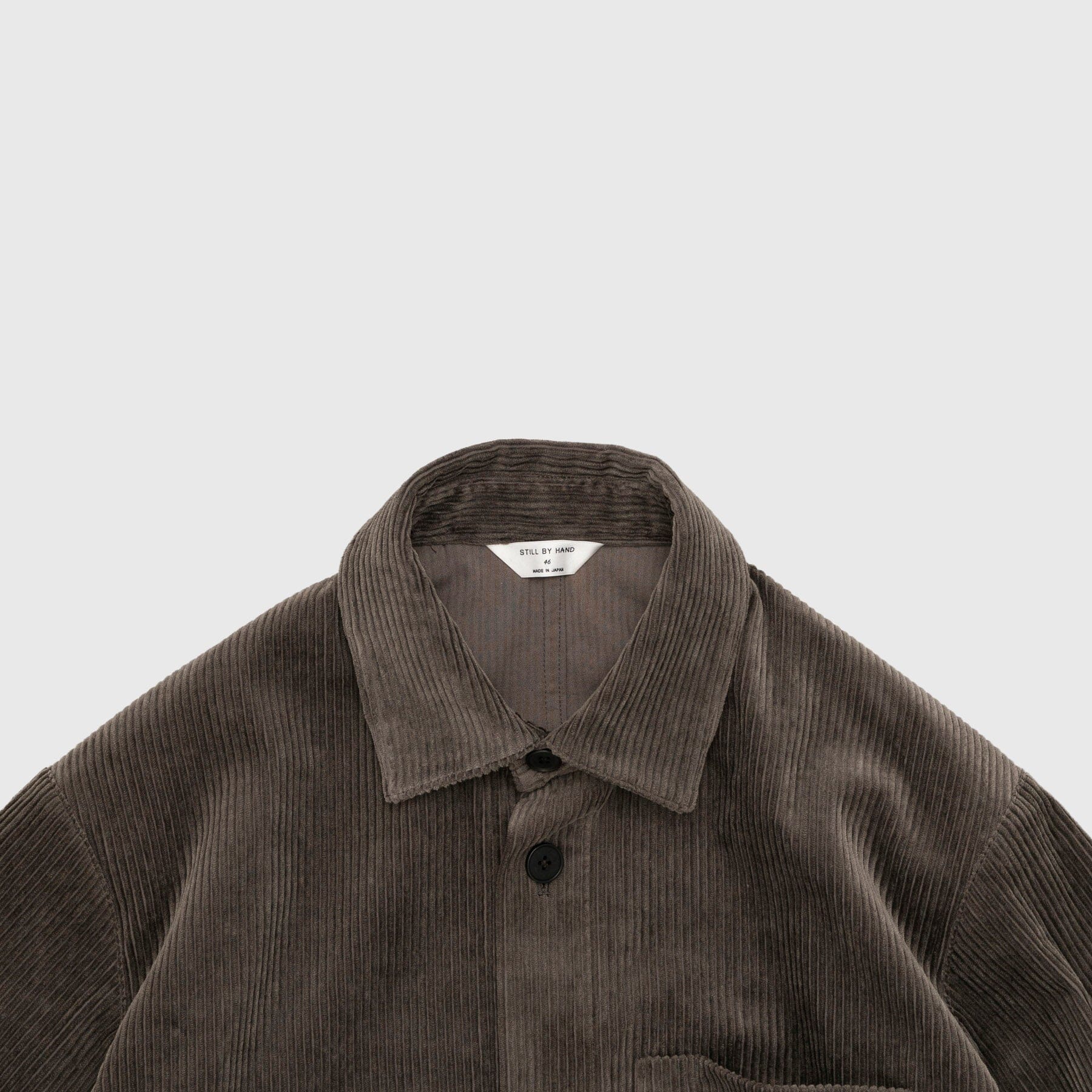 Still by Hand Corduroy Shirt Jacket - Khaki Brown Overshirt Still By Hand 