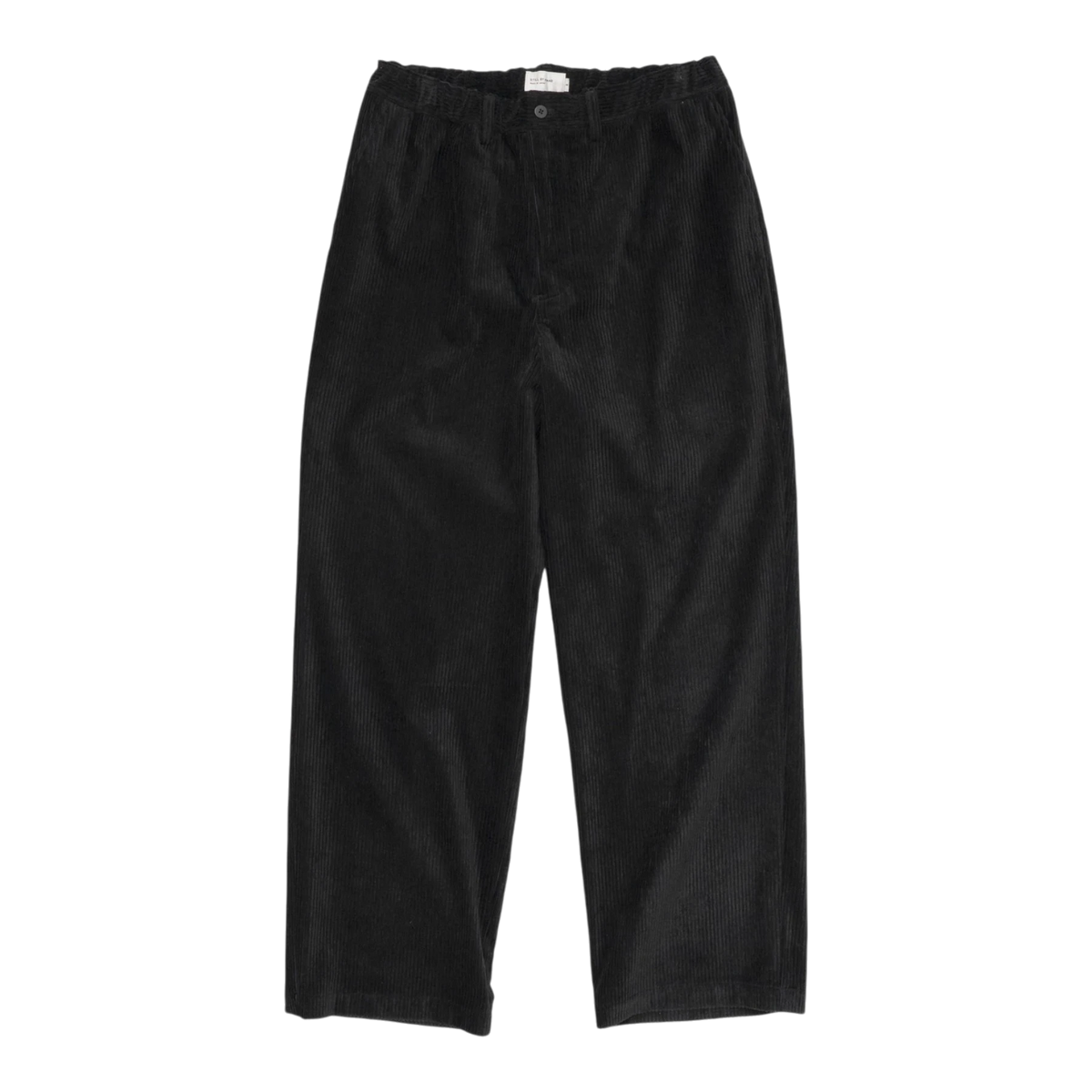 Still By Hand - Corduroy Straight Pants - Black Bukse STILL BY HAND 