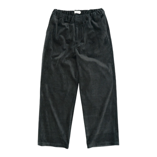 Still By Hand - Corduroy Straight Pants - Blue Charcoal Bukse STILL BY HAND 