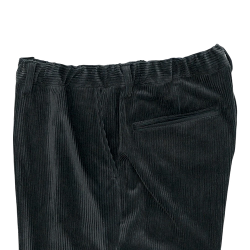 Still By Hand - Corduroy Straight Pants - Blue Charcoal Bukse STILL BY HAND 