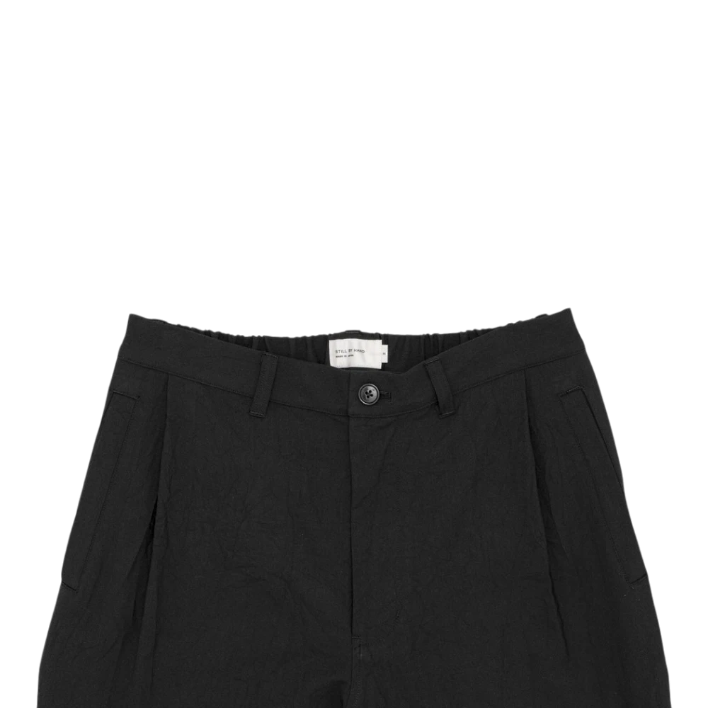 Still By Hand - Creasy Pleated Pants - Black Bukse STILL BY HAND 