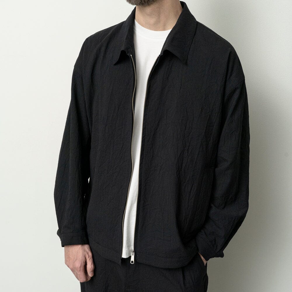 Still By Hand - Creasy Zip Up Blouson - Black Jakke STILL BY HAND 