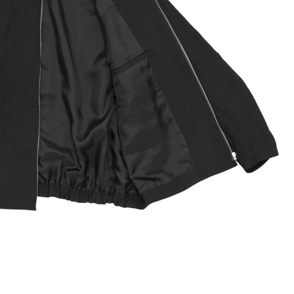 Still By Hand - Creasy Zip Up Blouson - Black Jakke STILL BY HAND 