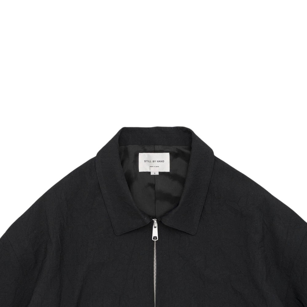 Still By Hand - Creasy Zip Up Blouson - Black Jakke STILL BY HAND 