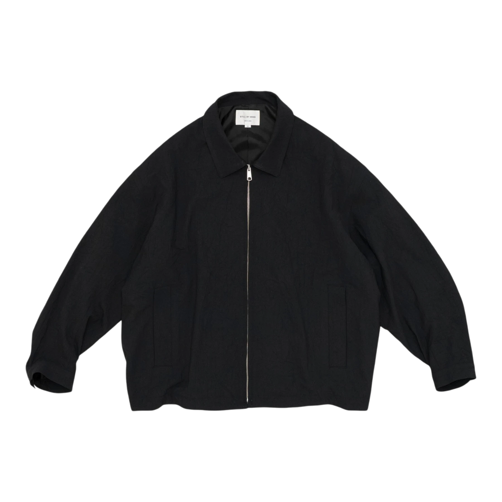 Still By Hand - Creasy Zip Up Blouson - Black Jakke STILL BY HAND 