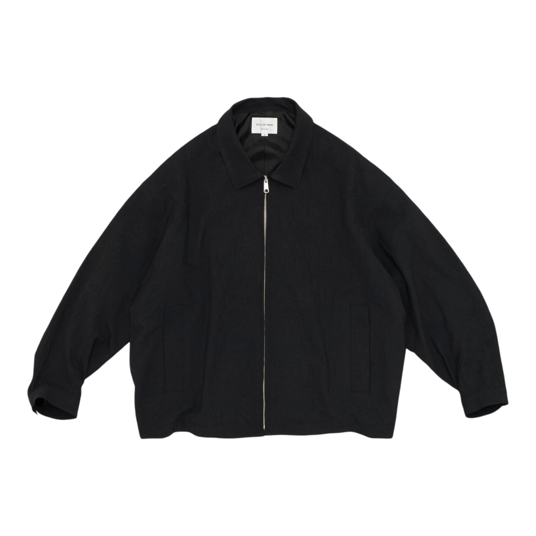 Still By Hand - Creasy Zip Up Blouson - Black Jakke STILL BY HAND 