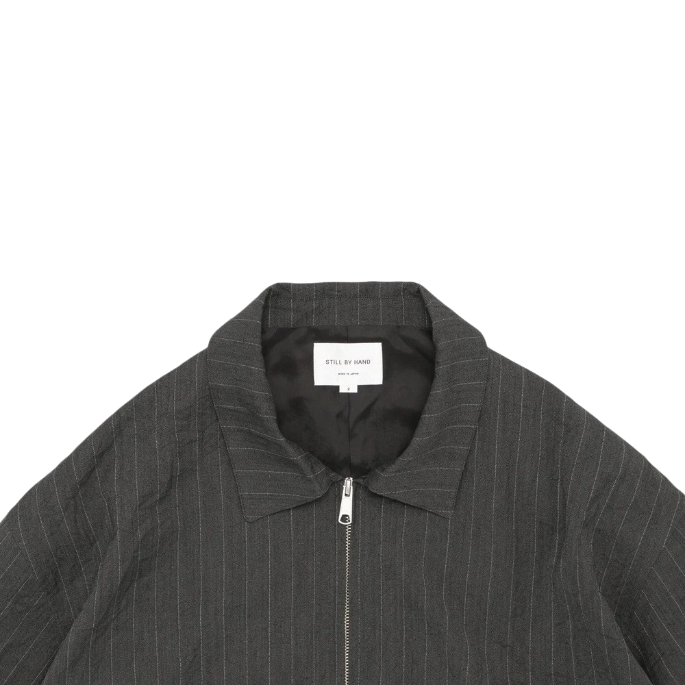 Still By Hand - Creasy Zip Up Blouson - Charcoal Jakke STILL BY HAND 