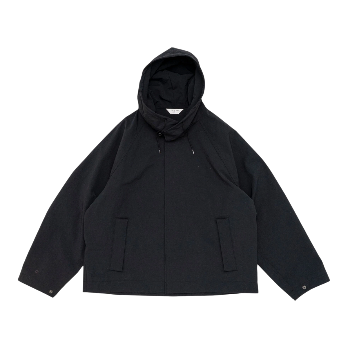 Still By Hand - Crispy Hooded Blouson - Black Jakke STILL BY HAND 