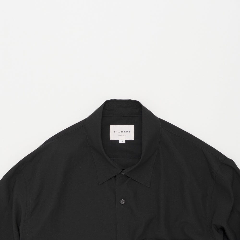 Still by Hand Cupro Mixed Pullover Shirt - Ink Black Shirt Still by Hand 