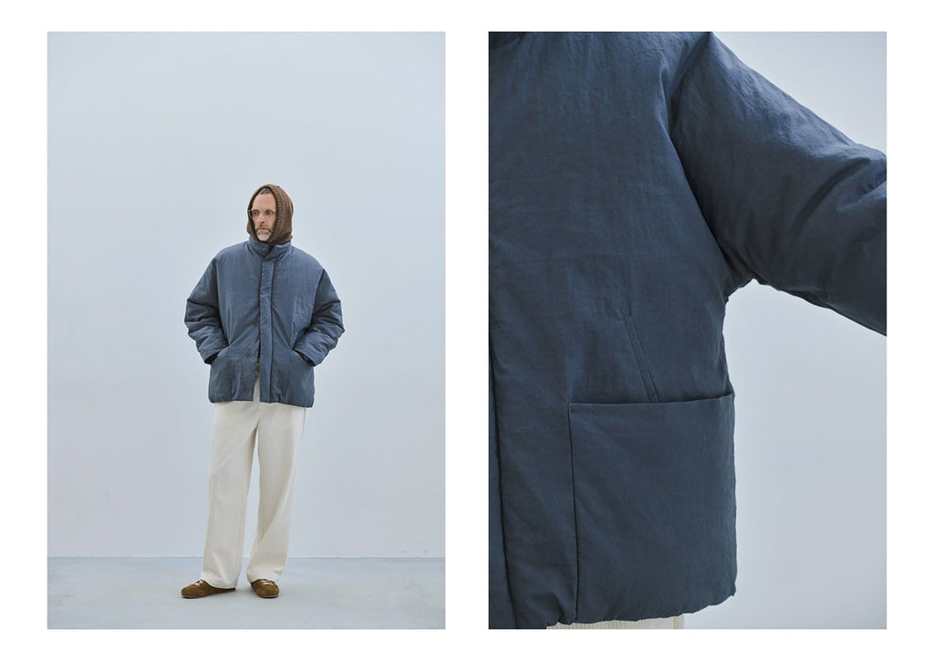 Still By Hand - Dolman Sleeve Padded Blouson - Slate Blue Jakke STILL BY HAND 