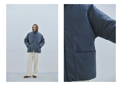 Still By Hand - Dolman Sleeve Padded Blouson - Slate Blue Jakke STILL BY HAND 