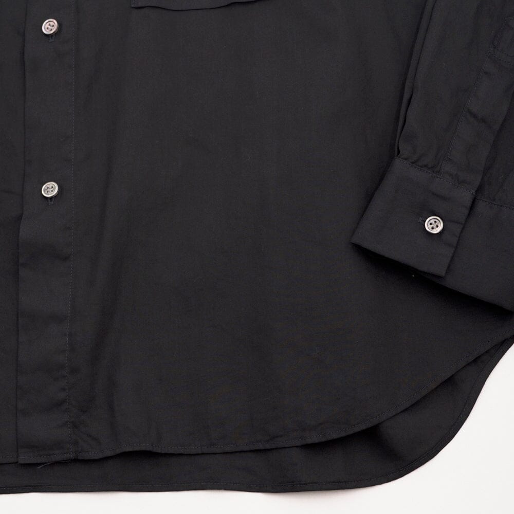 Still by Hand Garment-dye Over Shirt - Black Navy Shirt Still by Hand 