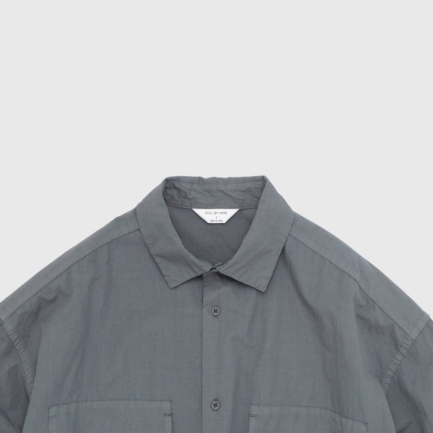 Still by Hand Garment-Dye Overshirt - Blue Grey Overshirt Still By Hand 