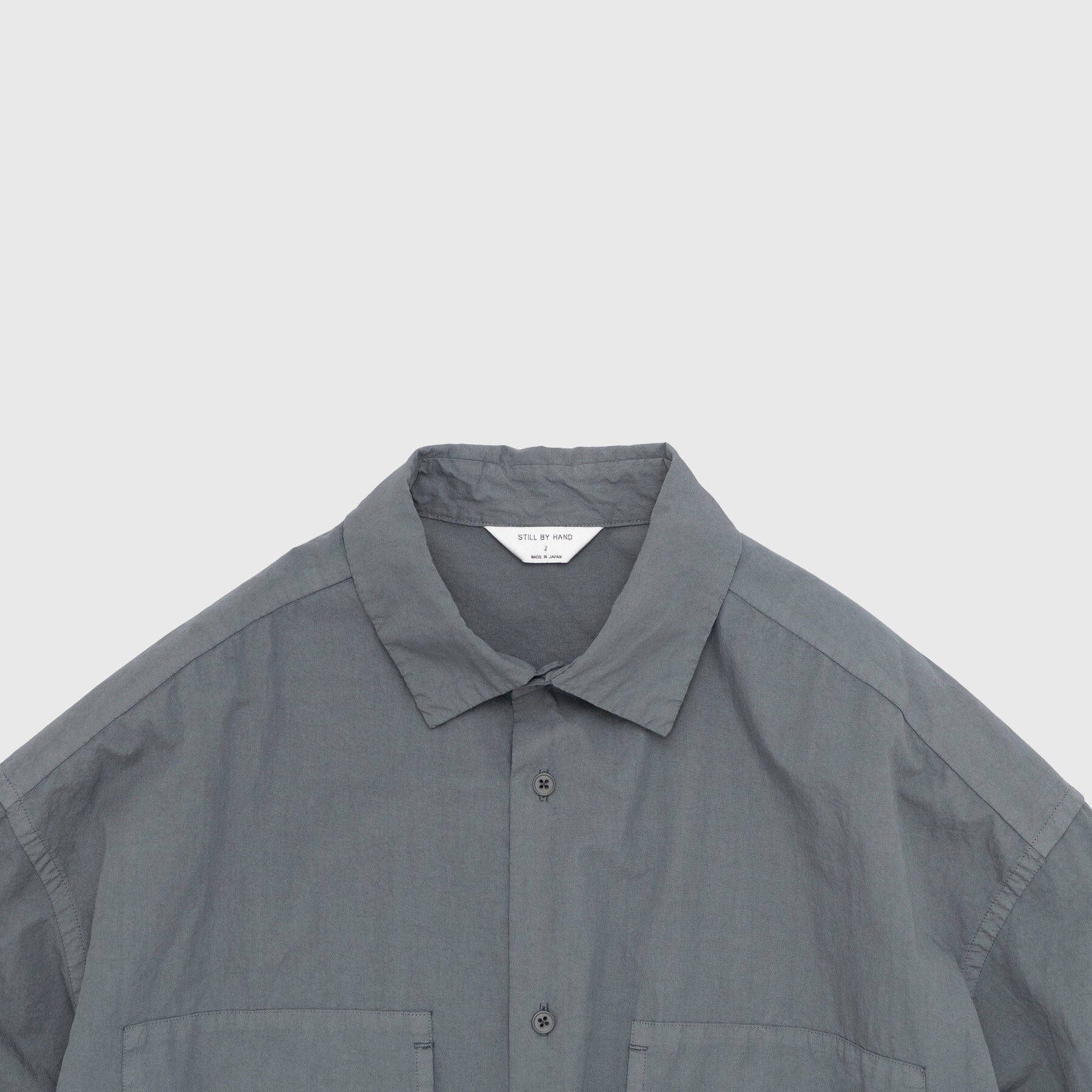 Still by Hand Garment-Dye Overshirt - Blue Grey Overshirt Still By Hand 